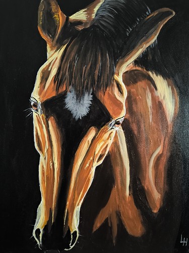 Acrylgemälde pferd sanfter - acrylgemälde, "sanfter