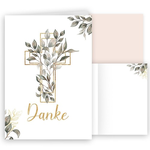 Danksagungskarten kreuz set - kreuz,